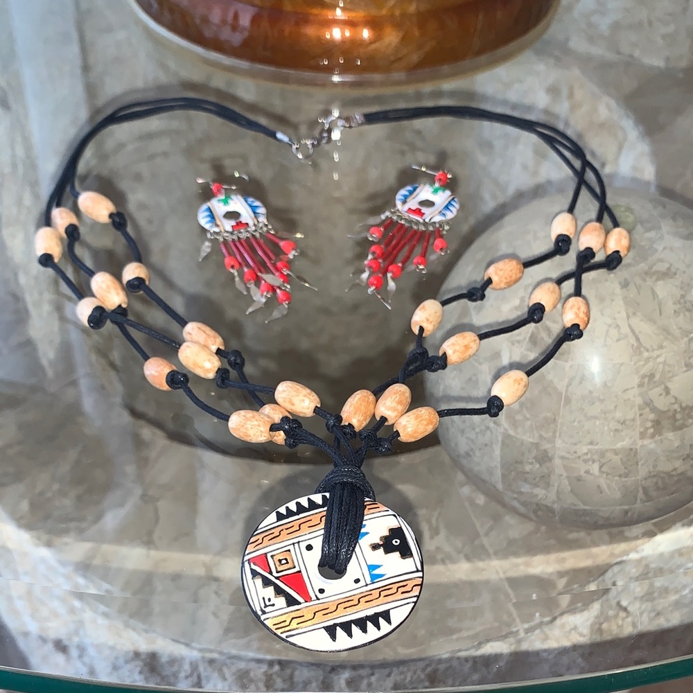 Handcrafted Tribal Necklace and Earring Set